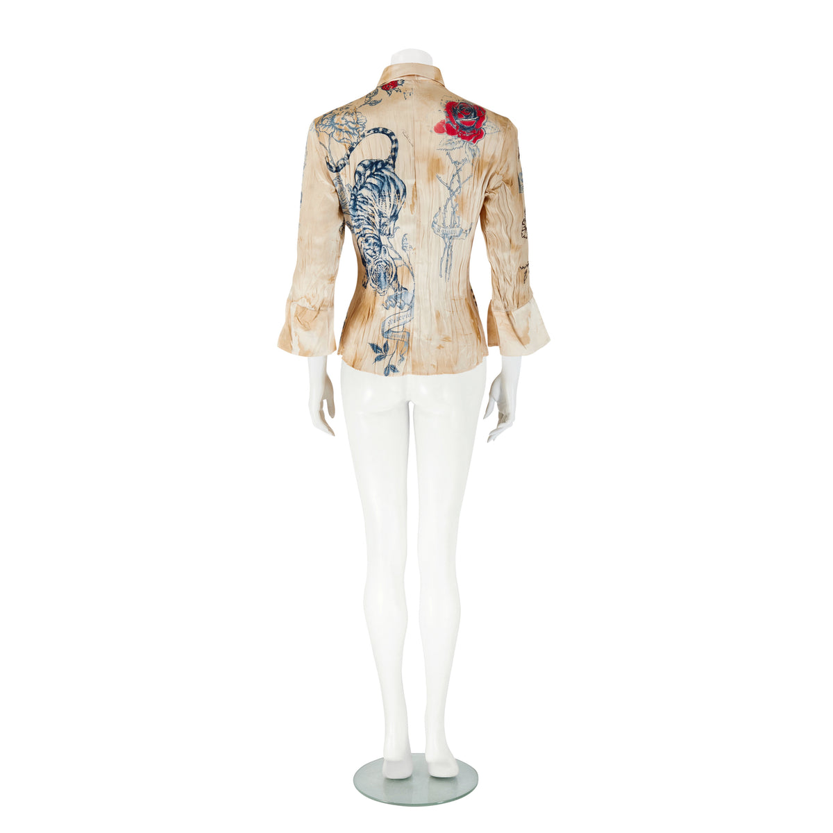 Spring / Summer 2003 Tattoo Print Silk Blouse Top
