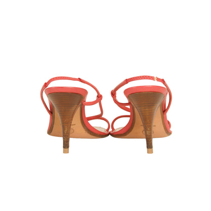 CHANEL S/S 2004 Ladybug Pink Leather Slingback Heels