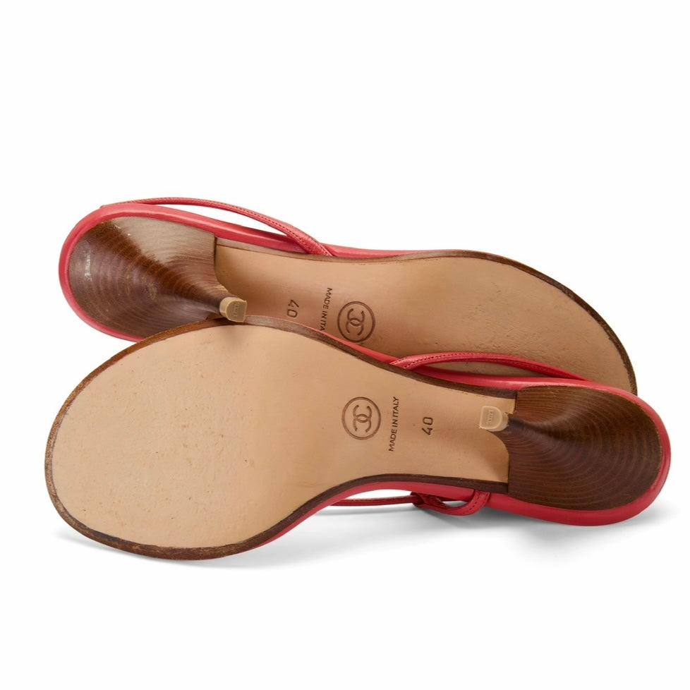 Spring / Summer 2004 Ladybug Coral Red Leather Slingback Heels