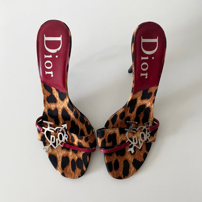 Dior by John Galliano F/W 2004 “I Love Dior” Leopard Print Sandal Heels