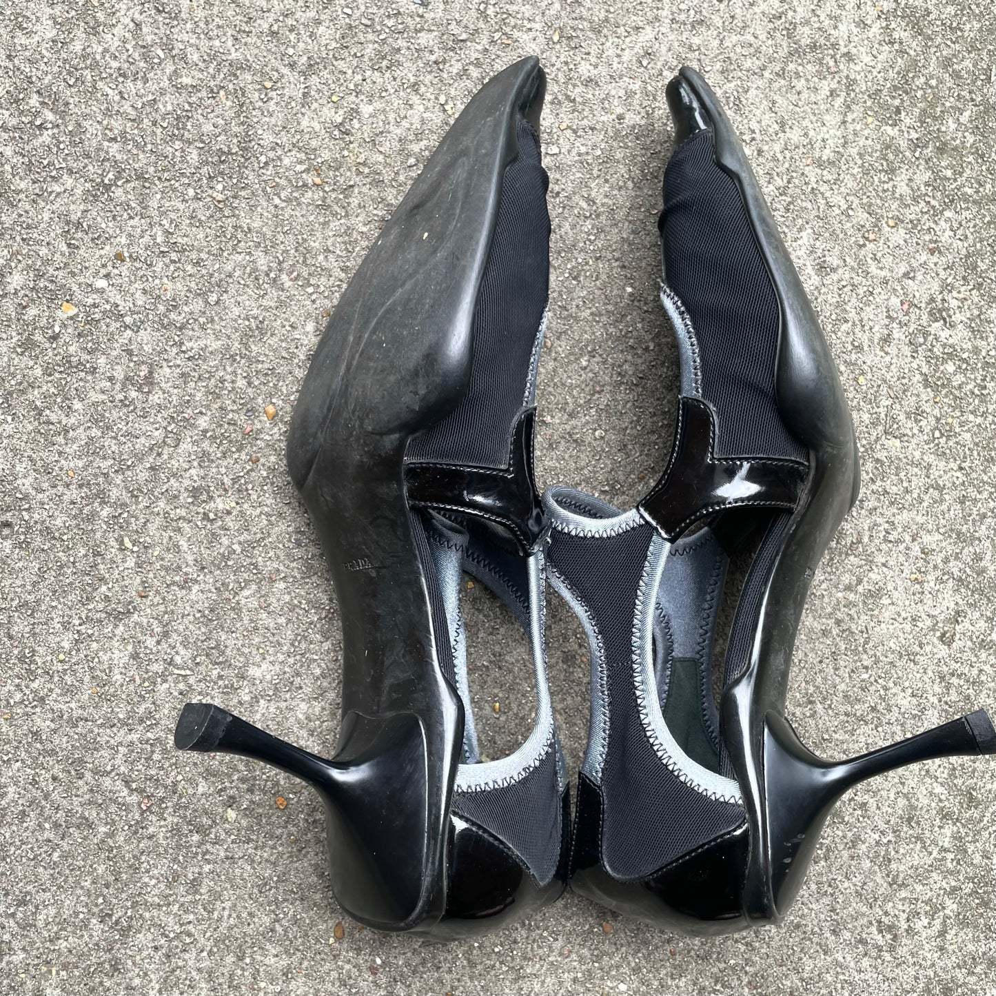 Prada S/S 1999-2000 Black Mesh & Leather Sport Heels