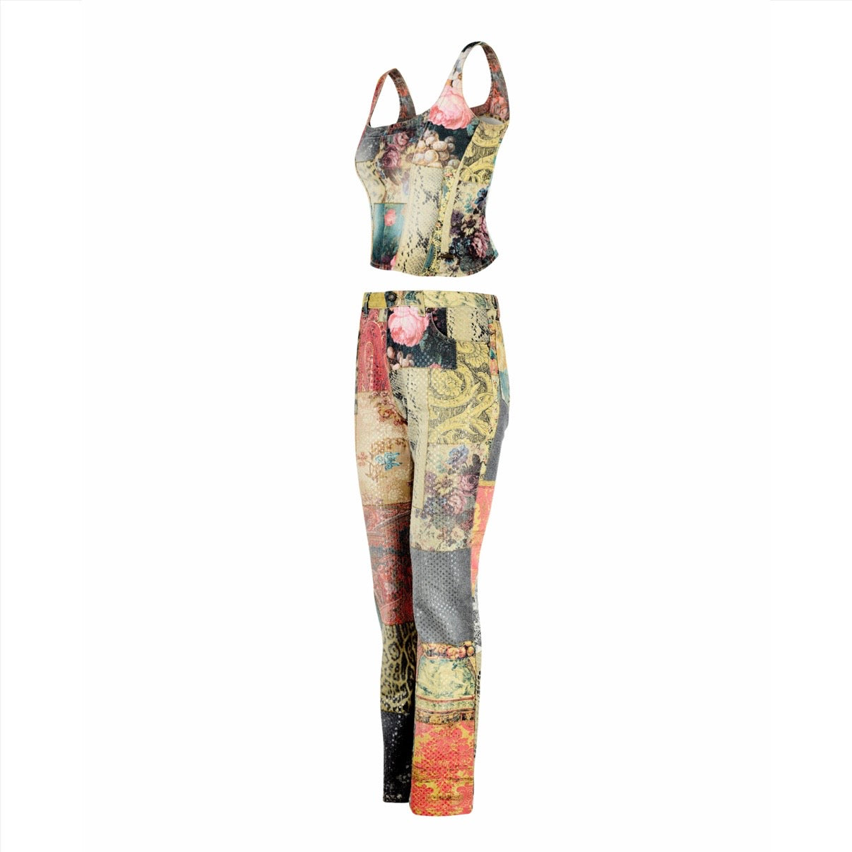 Fall / Winter 2002 Multicolour Patchwork Top & Jeans Set