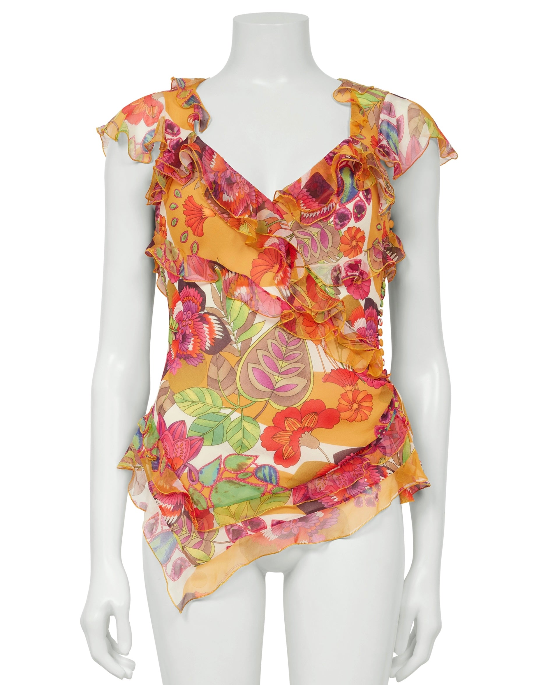 Spring / Summer 2005 Floral Multicolour Silk Blouse Top
