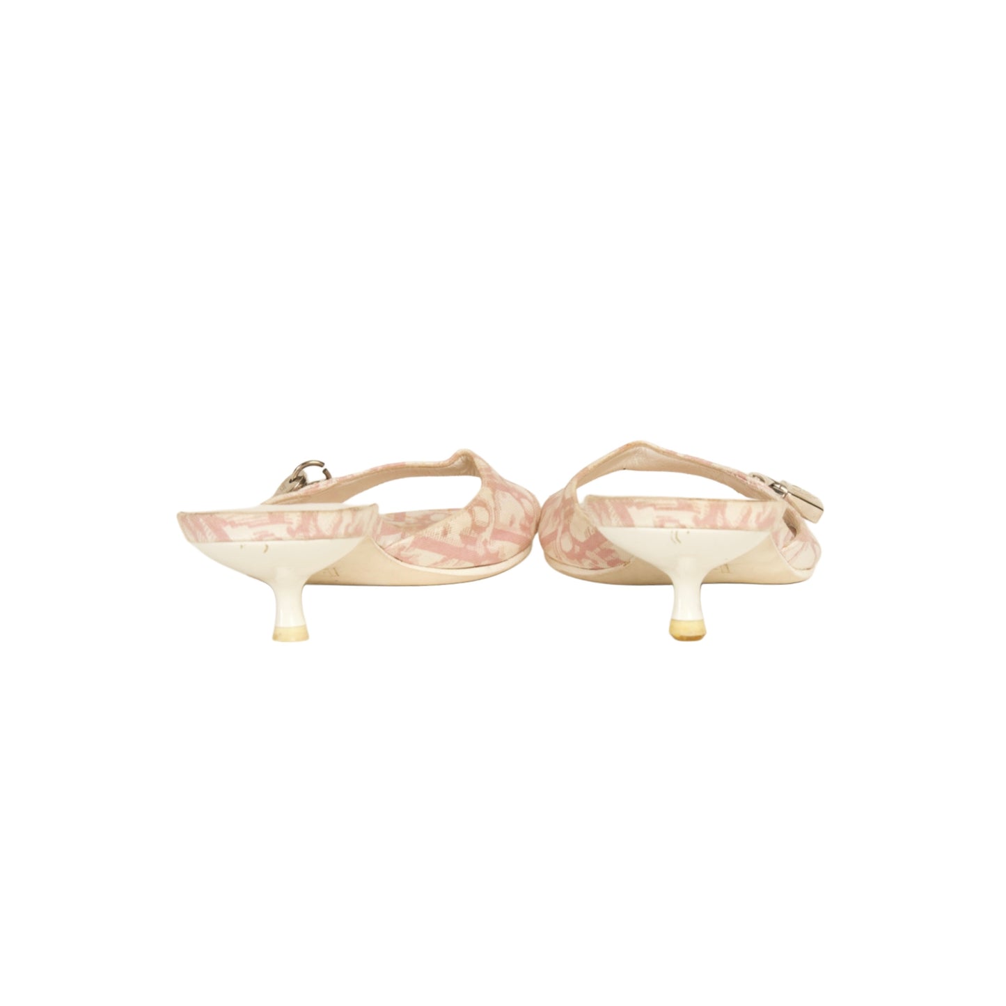 Dior S/S 2004 Monogram Pink Lock & Key Kitten Heels