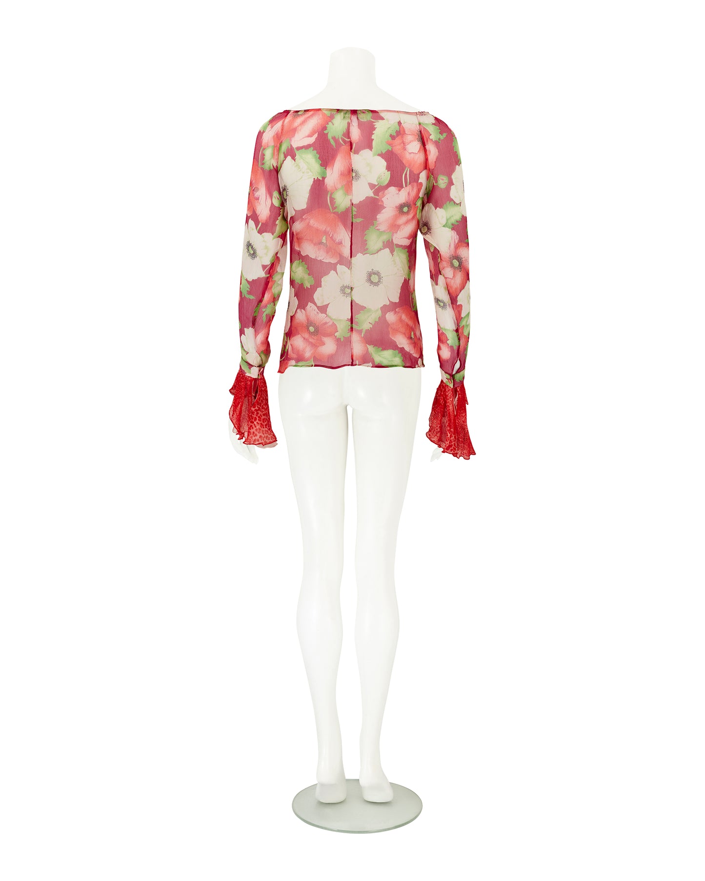 Blumarine S/S 2002 Floral Multicolour Silk Blouse Top