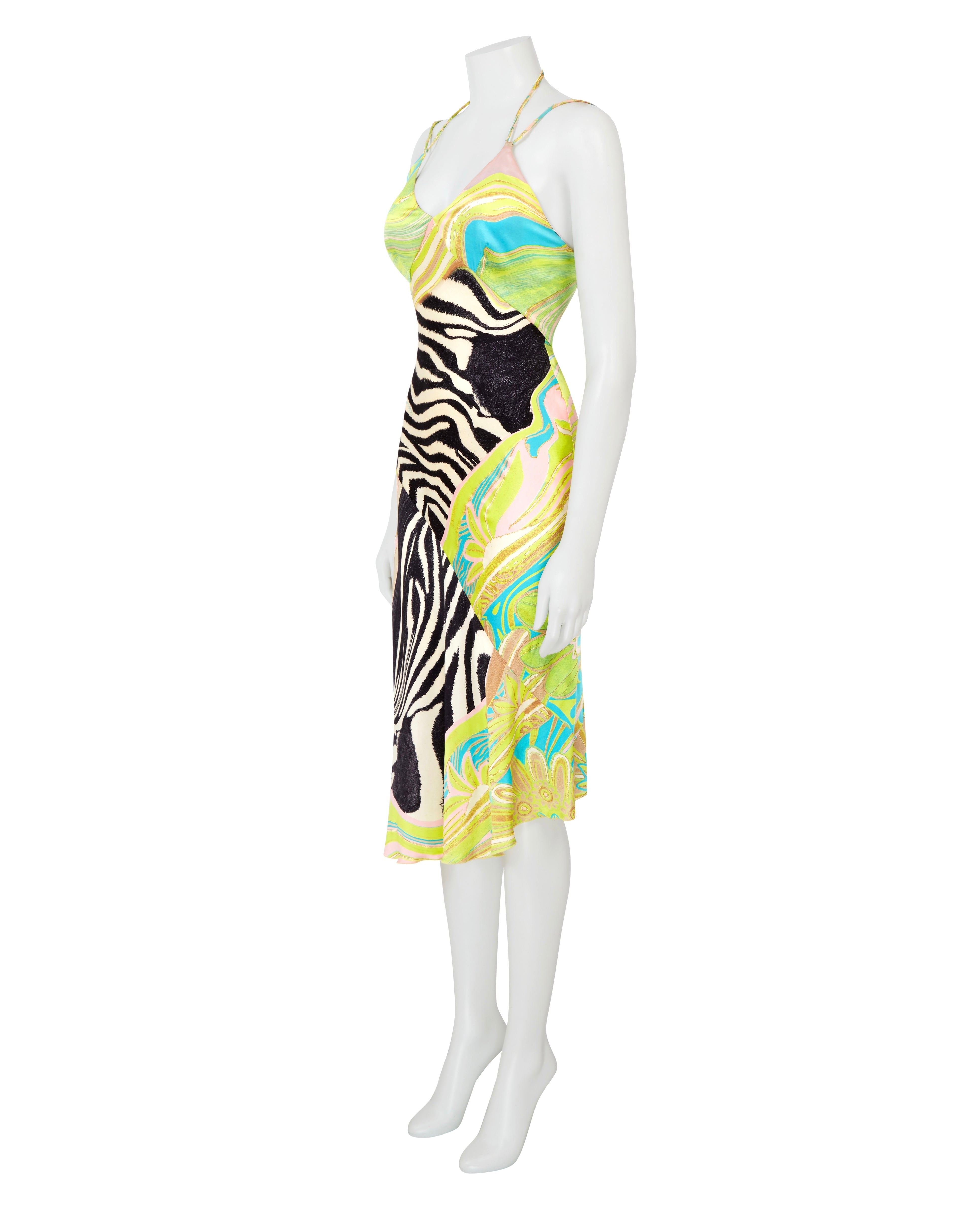 Spring / Summer 2004 Patchwork Animal Print Silk Dress