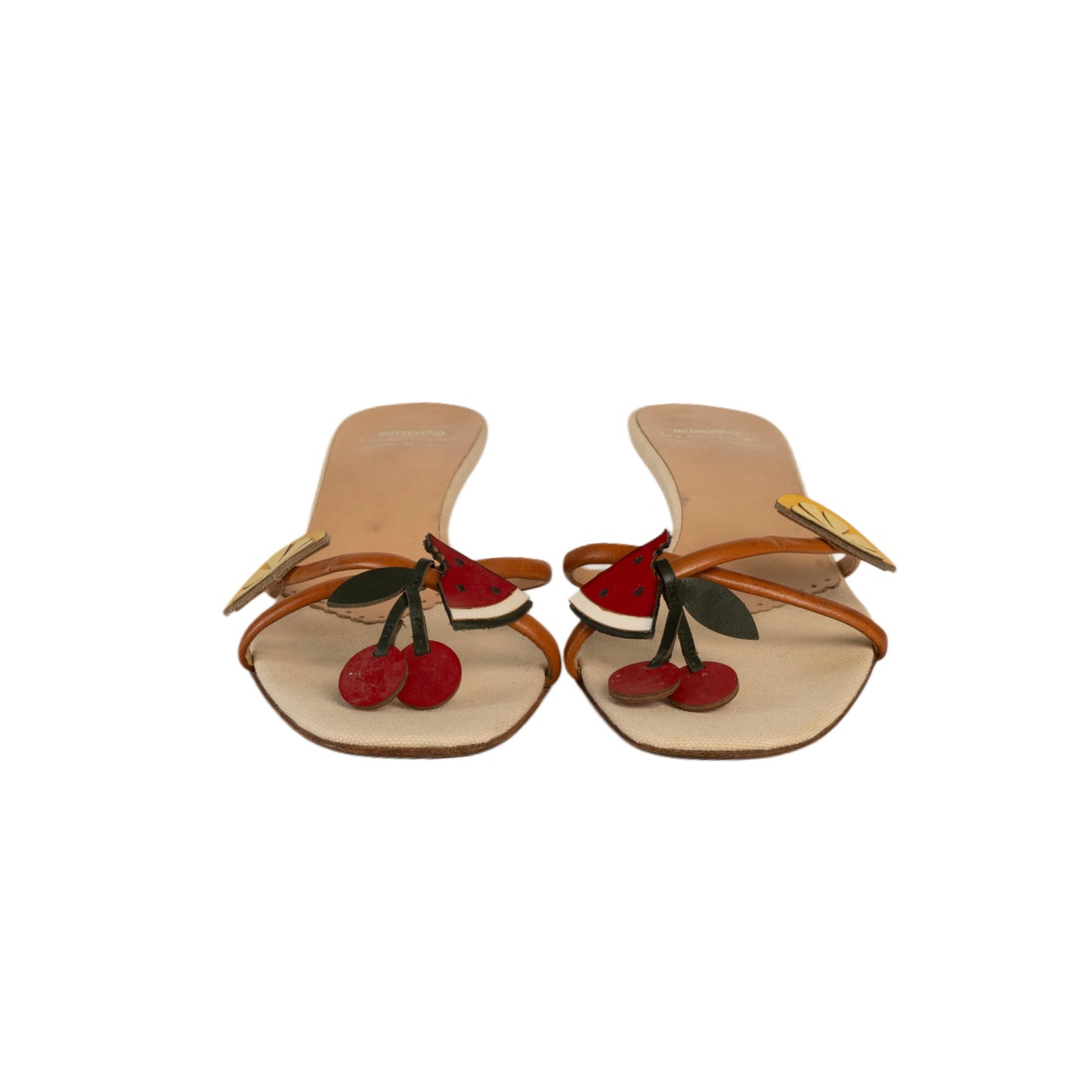 Moschino Cheap & Chic 2000s Fruit Kitten Sandal Heels
