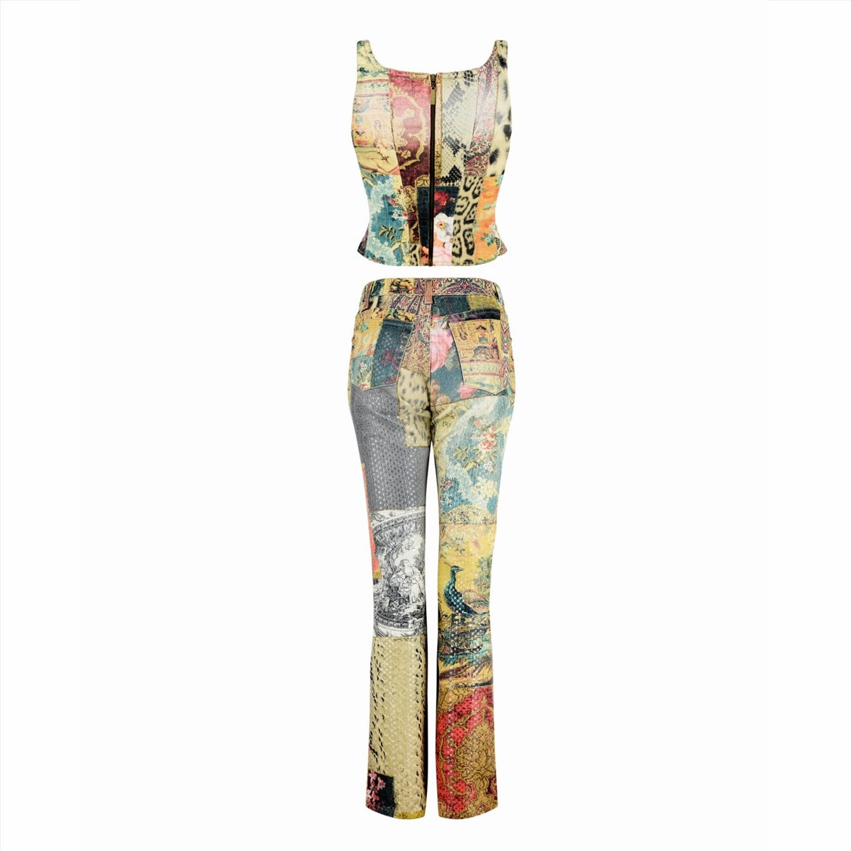 Fall / Winter 2002 Multicolour Patchwork Top & Jeans Set