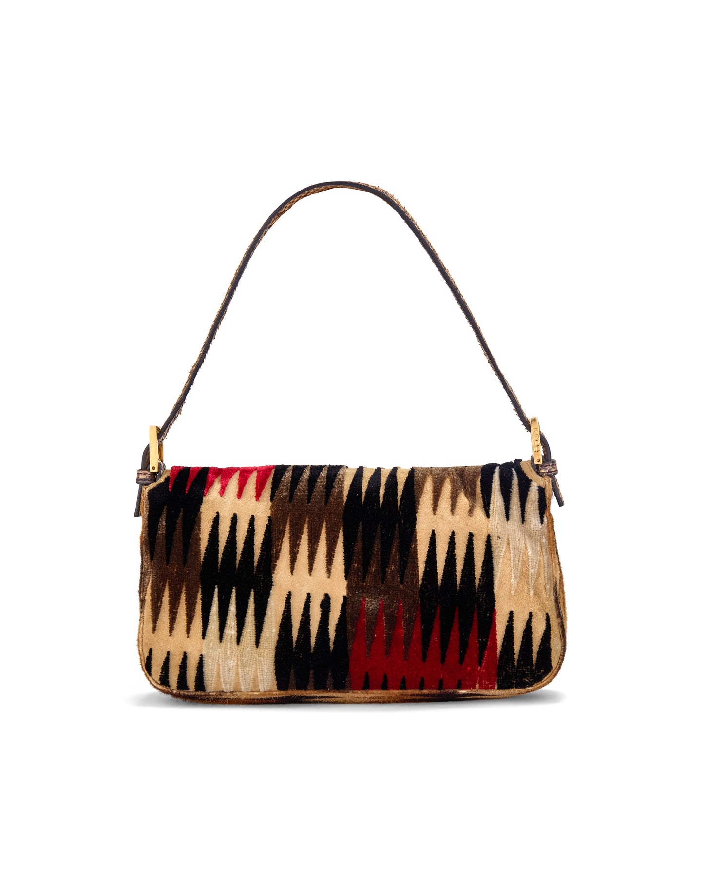 Fendi 2012 Pony Hair Suede Snakeskin Baguette Bag