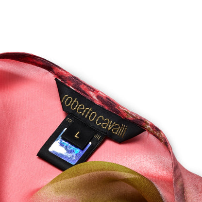 Roberto Cavalli S/S 2005 Orchid Floral Print Silk Blouse Top