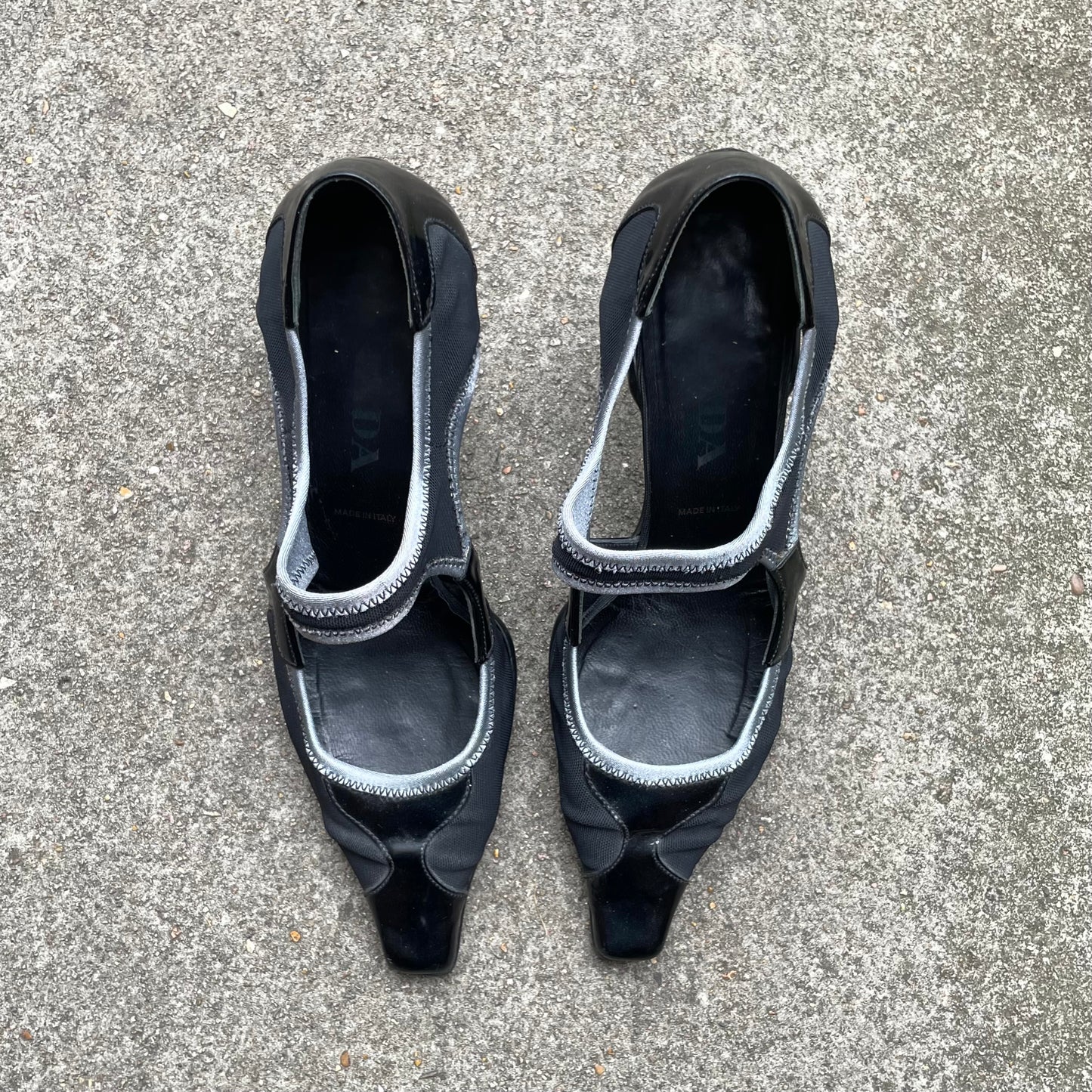 Prada S/S 1999-2000 Black Mesh & Leather Sport Heels