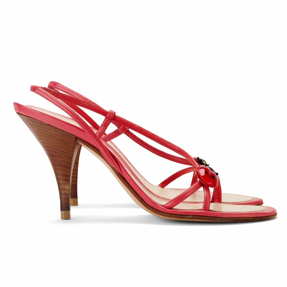 Spring / Summer 2004 Ladybug Coral Red Leather Slingback Heels