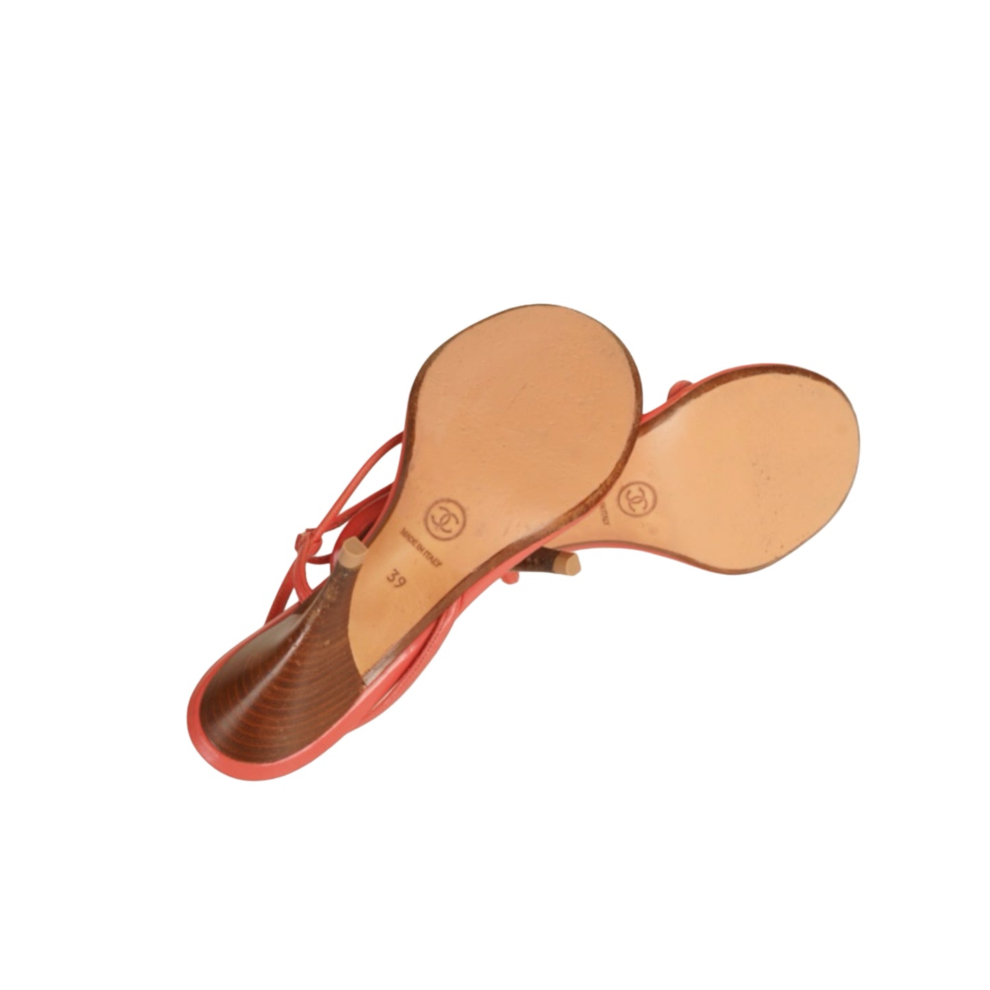 CHANEL S/S 2004 Ladybug Pink Leather Slingback Heels