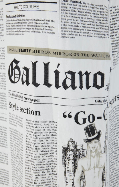 John Galliano 2000s Newspaper Print Dress