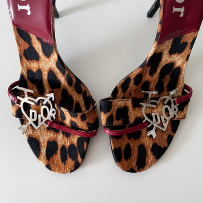 Dior by John Galliano F/W 2004 “I Love Dior” Leopard Print Sandal Heels