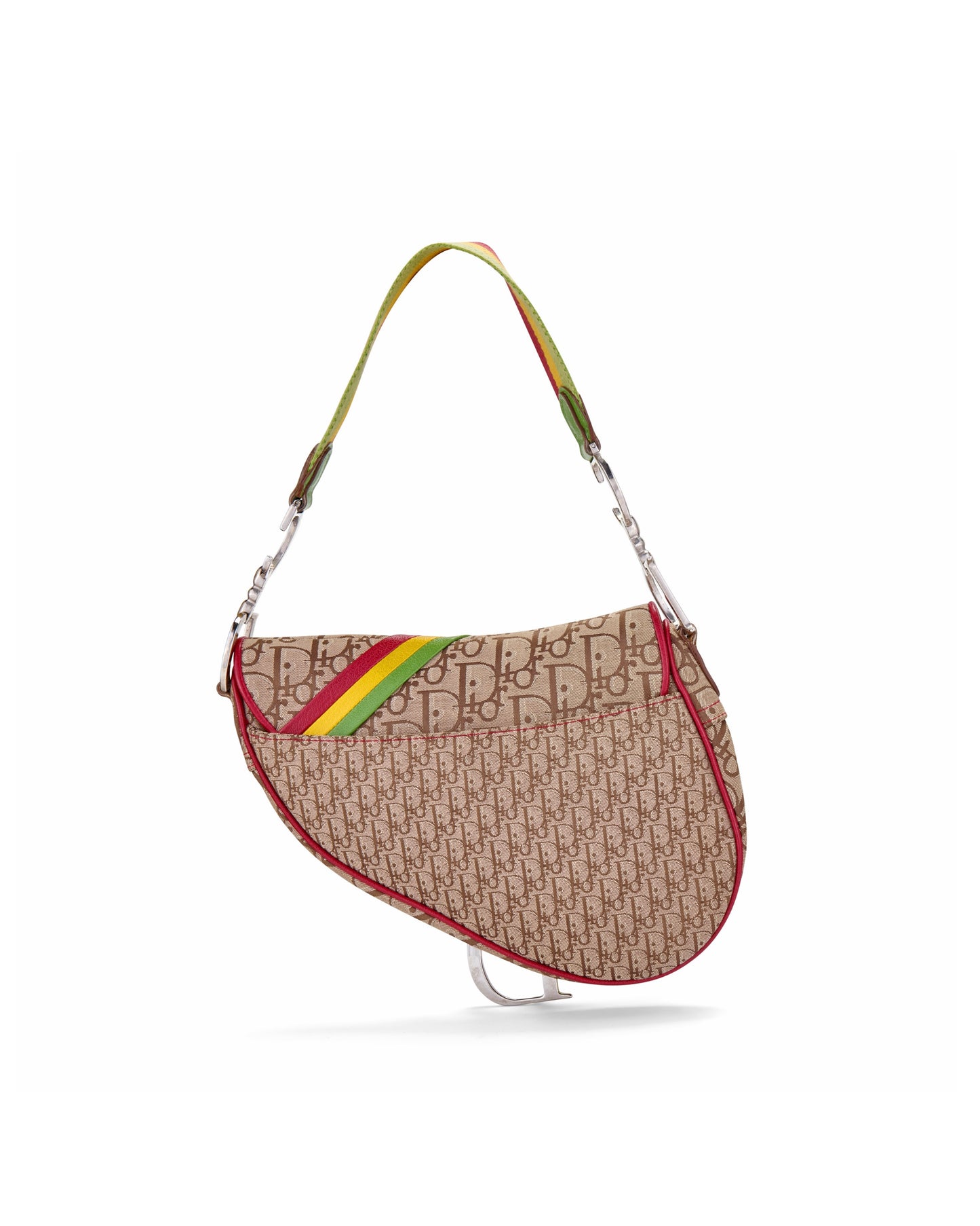Dior 2004 Rasta Print Monogram Saddle Bag