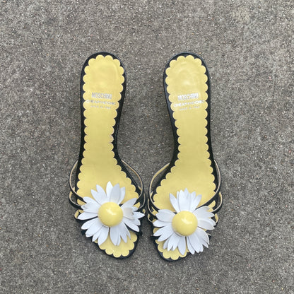 Moschino Cheap and Chic 2000s Yellow Daisy Heels