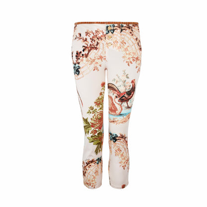 roberto cavalli spring summer 2003 chinoiserie chinese print bird floral oriental capri jeans trousers pants vintage 2000s rare pink denim