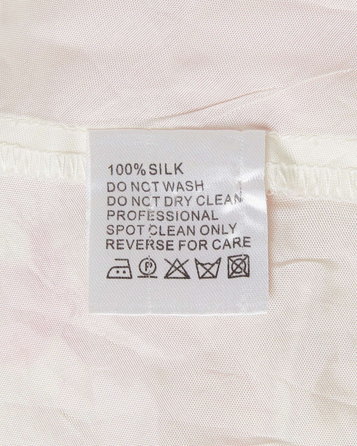 100% Silk Cream Pink Floral Beaded Asymmetrical Dress